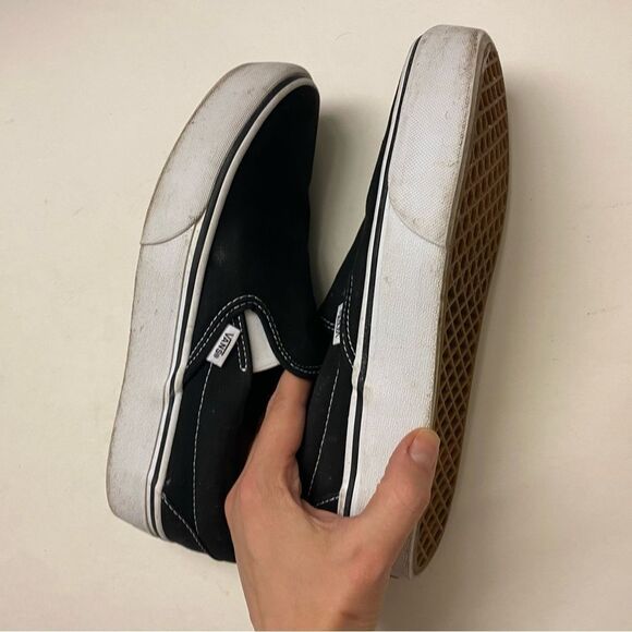 Vans Sneaker classic black canvas Skater Grunge Slip On shoes 7.5 mens 9 womans - Picture 3 of 7